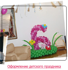 Оформление детского праздника воздушными шарами.